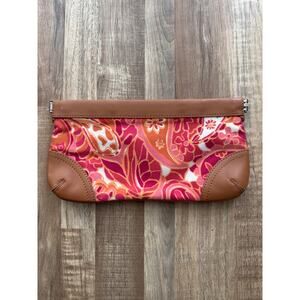 Women's Vintage Y2K Ann Taylor Canvas Floral Magnetic Clutch Soft Girl Coquette